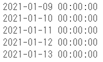Pythonの日付データの固定の日付の追加